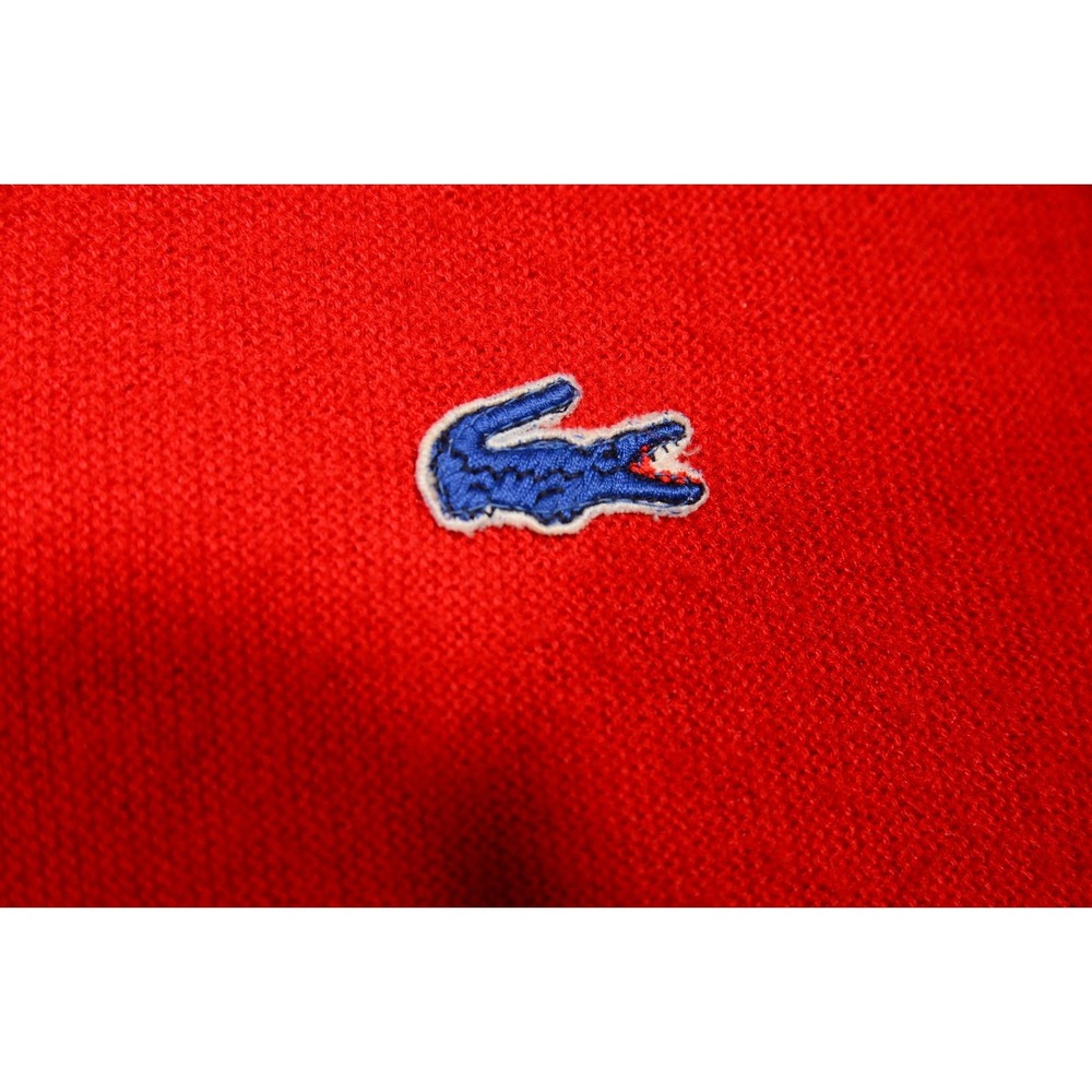 Vintage Izod Lacoste Sweater Mens XL Red Acrylic V-Neck Pullover Made In USA 80s - Picture 4 of 11